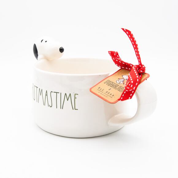 Rae Dunn x Peanuts Soup Mug, Snoopy Figurine CHRISTMASTIME Soup Bowl Gift - Picture 13 of 13